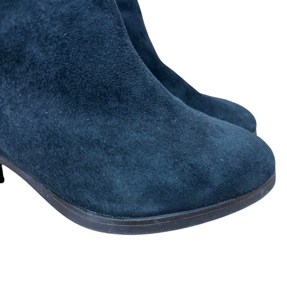 Lands End Womens Black Leather Suede Block High Heel Ankle Boots Booties Shoes 7 - Picture 13 of 16